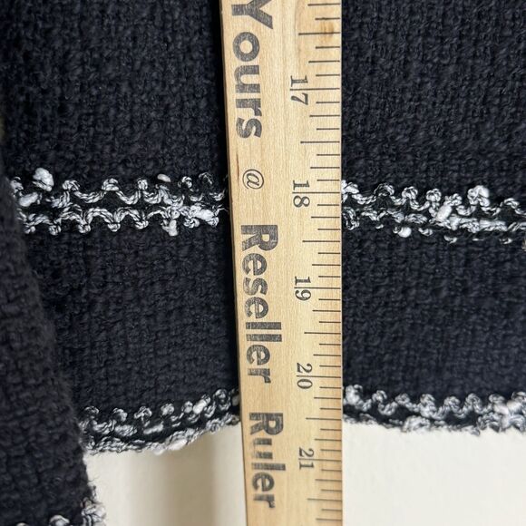 Talbots Jacket Womens 4 Black White Tweed Blazer Sequin Trim Pockets Button - Picture 8 of 10